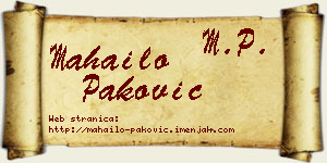 Mahailo Paković vizit kartica
